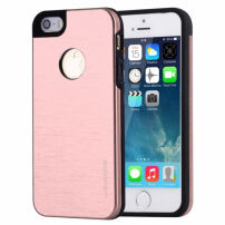 MOTOMO kovový ochranný zadní kryt pro Apple iPhone 5 / 5S / SE (2016) – růžově zlatý (Rose Gold)