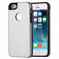MOTOMO kovový ochranný zadní kryt pro Apple iPhone 5 / 5S / SE (2016) – stříbrný