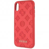 Guess Debossed Peony kryt pro iPhone X / XS - červený
