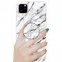 Kryt s držákem s 3D diamantovou texturou pro iPhone 11 Pro Max - bílý mramor