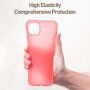 Baseus silikonový transparentní kryt pro iPhone 11 Pro Max - červený