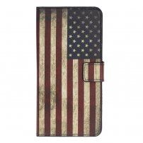 Peněženkové pouzdro se stojánkem retro vlajka USA pro iPhone 11 - barevné