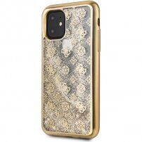 Guess 4G Peony Glitter přesýpací kryt pro iPhone 11 Pro Max - zlatý