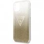 Guess Solid Glitter třpytivý kryt pro iPhone 11 Pro Max - zlatý