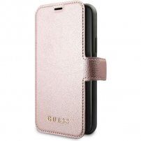 Guess Iridescent Book flipové pouzdro pro iPhone 11 Pro - růžové