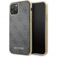 Guess 4G kryt s textilním povrchem pro iPhone 11 Pro - šedý