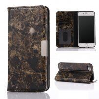 Flipové pouzdro se vzorem mramoru pro iPhone SE (2020/2022) / 8 / 7 - černé