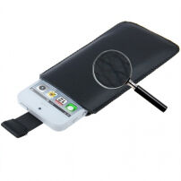 Pouzdro s texturou a vytahovacím poutkem pro iPhone 5 / 5S / SE (2016) - černé