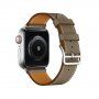 Kožený řemínek pro Apple Watch Ultra 49mm / 46mm / 45mm / 44mm / 42mm - šedohnědý