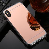 Zrcadlový kryt pro iPhone XR - růžovozlatý