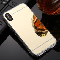 Zrcadlový kryt pro iPhone XR - zlatý