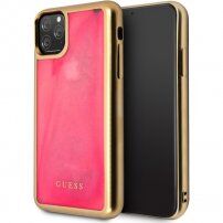 Guess přesýpací kryt svítící ve tmě pro iPhone 11 Pro Max - růžový