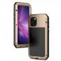 Super odolné pouzdro z kovu, silikonu a tvrzeného skla pro iPhone 11 Pro - zlaté