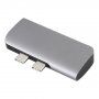 V132B 3v1 mini hub - HDMI / USB-C / USB-A na 2x USB-C pro MacBook - šedý