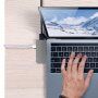 V132B 3v1 mini hub - HDMI / USB-C / USB-A na 2x USB-C pro MacBook - šedý