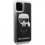 Karl Lagerfeld kryt s přesýpacími třpytkami pro iPhone 11 Pro Max - černý
