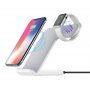 F11 bezdrátový stojánek pro iPhone / Apple Watch - 10W - bílošedý