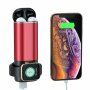 Powerbanka 5200 mAh s bezdrátovým nabíjením Apple Watch / AirPods - červená