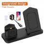 3v1 bezdrátový nabíjecí stojánek pro iPhone / Apple Watch s Lightning konektorem pro AirPods - 10W - černý
