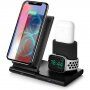 Q600 bezdrátový stojánek pro iPhone s prostorem na nabíjecí kabel pro Apple Watch / AirPods - 10W - černý
