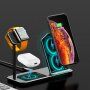 Bezdrátová hliníková nabíjecí stanice pro iPhone / Apple Watch / AirPods - černá