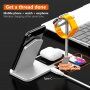 Bezdrátová hliníková nabíjecí stanice pro iPhone / Apple Watch / AirPods - stříbrná