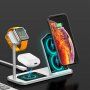 Bezdrátová hliníková nabíjecí stanice pro iPhone / Apple Watch / AirPods - stříbrná