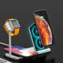 Bezdrátová hliníková nabíjecí stanice pro iPhone / Apple Watch / AirPods - stříbrná