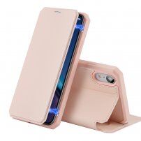 Dux Ducis flipové pouzdro se slotem na karty pro iPhone XR - růžové