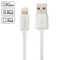 KiwiBird certifikovaný MFi lightning kabel pro Apple iPhone / iPad / iPod - 1m - bílý