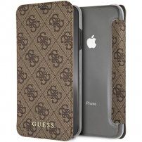 Guess Charms Book case pouzdro pro iPhone XS Max - hnědé