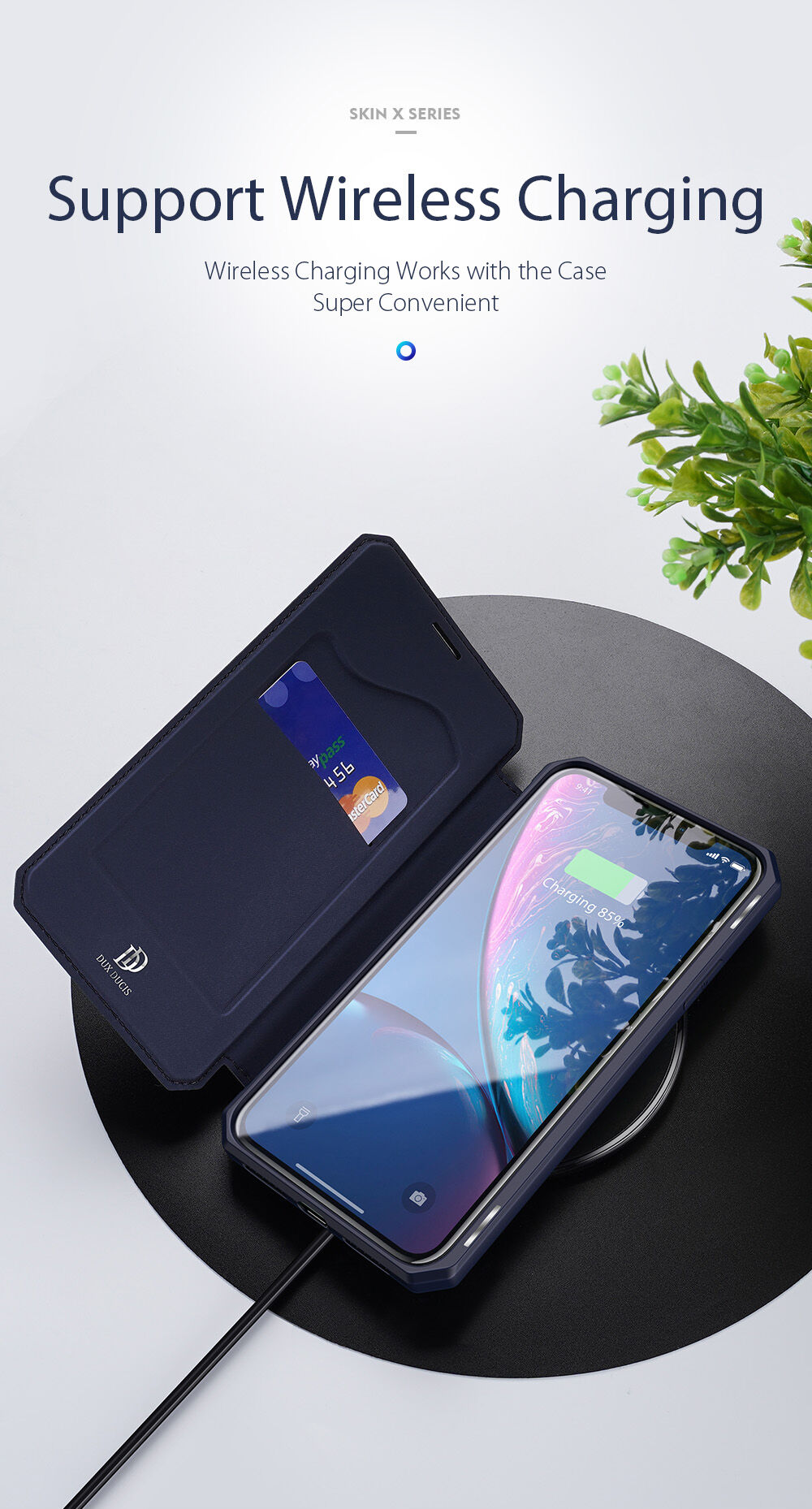 Dux Ducis flipové pouzdro se slotem na karty pro iPhone XR - modré