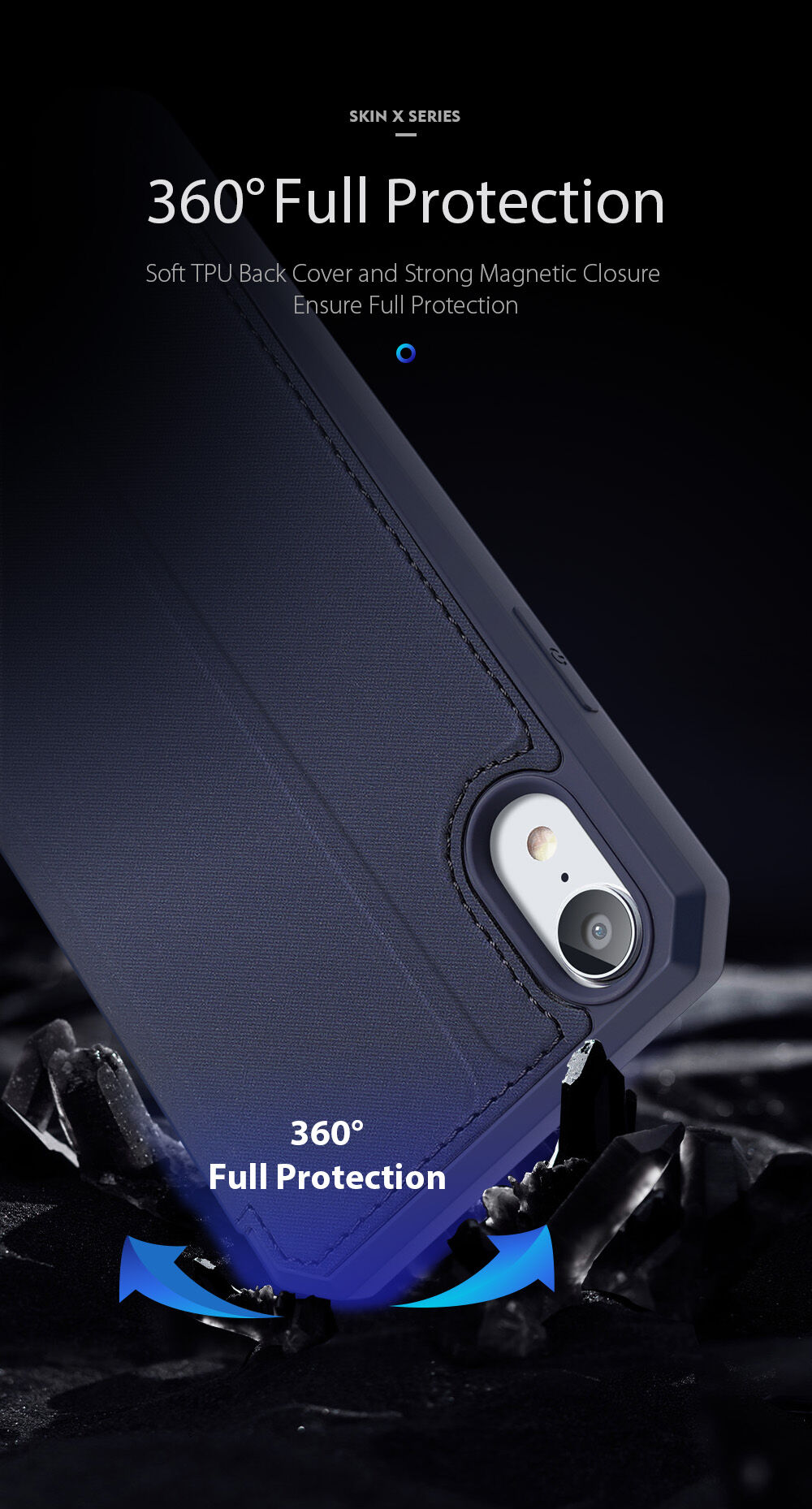Dux Ducis flipové pouzdro se slotem na karty pro iPhone XR - růžové