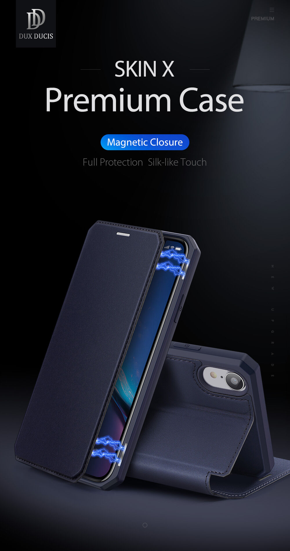 Dux Ducis flipové pouzdro se slotem na karty pro iPhone XR - černé