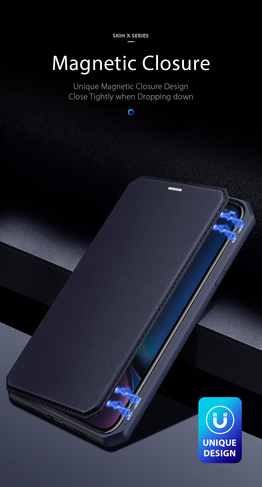 Dux Ducis flipové pouzdro se slotem na karty pro iPhone XR - černé