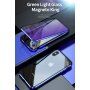 Kryt s kovovým rámečkem a tvrzeným anti-blue-ray sklem pro přední i zadní stranu iPhone X / XS - zlatý
