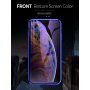 Kryt s kovovým rámečkem a tvrzeným anti-blue-ray sklem pro přední i zadní stranu iPhone X / XS - zlatý