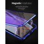 Kryt s kovovým rámečkem a tvrzeným anti-blue-ray sklem pro přední i zadní stranu iPhone X / XS - zlatý