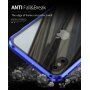 Kryt s kovovým rámečkem a tvrzeným anti-blue-ray sklem pro přední i zadní stranu iPhone X / XS - zlatý