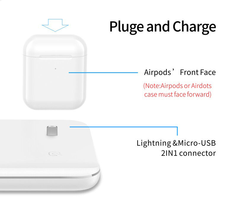 Z5 3v1 bezdrátový stojánek pro iPhone / Apple Watch s Lightning konektorem pro AirPods - 15W - černý