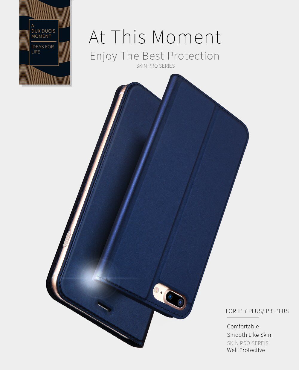 Dux Ducis flipové pouzdro se stojánkem pro iPhone 7 Plus / 8 Plus - tmavě modré