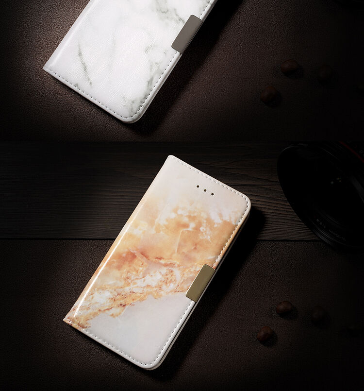 Flipové pouzdro se vzorem mramoru pro iPhone SE (2020/2022) / 8 / 7 - šedé