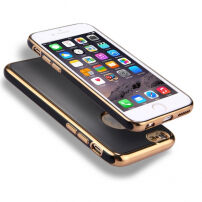 Obal na iPhone 6 / 6S s 360° ochranou a lesklými hranami - chrání přední i zadní stranu - černý