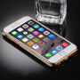 Obal na iPhone 6 / 6S s 360° ochranou a lesklými hranami - chrání přední i zadní stranu - zlatý