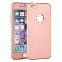 Plastový obal na iPhone 6 / 6S s 360° ochranou - chrání přední i zadní stranu - růžově zlatý (Rose Gold)