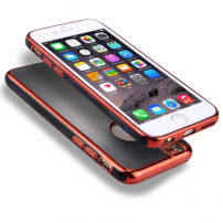 Obal na iPhone 6 Plus / 6S Plus s 360° ochranou a lesklými hranami - chrání přední i zadní stranu - červený