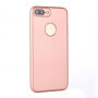 Silikonový obal na iPhone 8 Plus / 7 Plus s 360° ochranou - chrání přední i zadní stranu - růžově zlatý (Rose Gold)