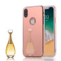 Zrcadlový ochranný kryt pro iPhone XS / iPhone X - růžově zlatý