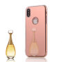 Zrcadlový ochranný kryt pro iPhone XS / iPhone X - růžově zlatý
