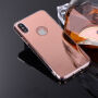 Zrcadlový ochranný kryt pro iPhone XS / iPhone X - růžově zlatý